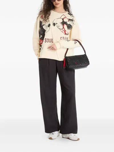 Desigual X Mickey And Minnie Mouse Graphic-print Sweatshirt In Neutral