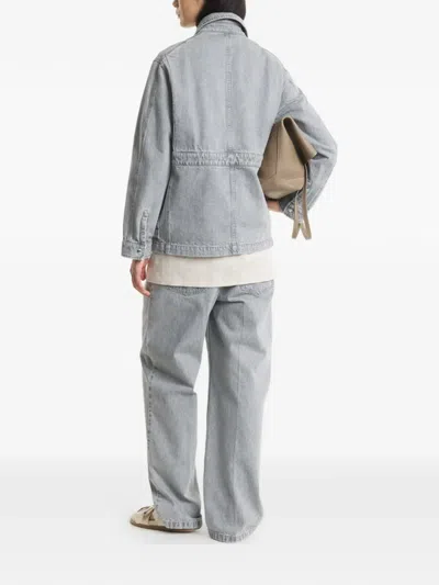 Maison Kitsuné Multi-pocket Denim Jacket In Gray