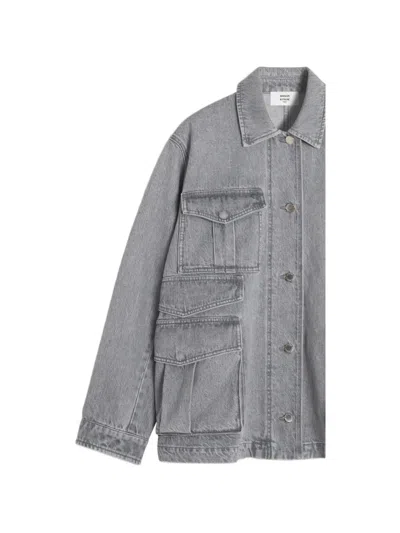 Maison Kitsuné Multi-pocket Denim Jacket In Gray