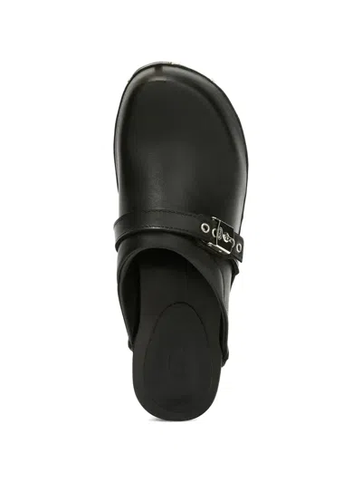 Scholl Stud-embellished Buckle-strap Mules In Black