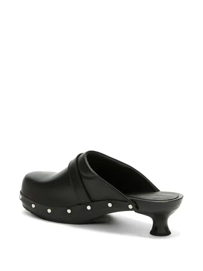 Scholl Stud-embellished Buckle-strap Mules In Black