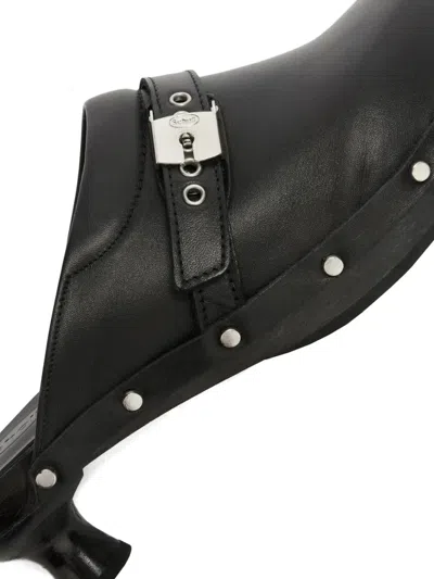 Scholl Stud-embellished Buckle-strap Mules In Black