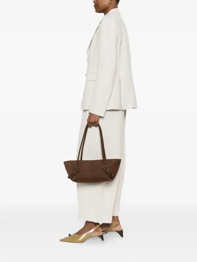 Hereu Medium Fleca Knotted Shoulder Bag In Brown