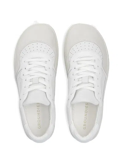 Grounds Perforated Panelled Sneakers In White