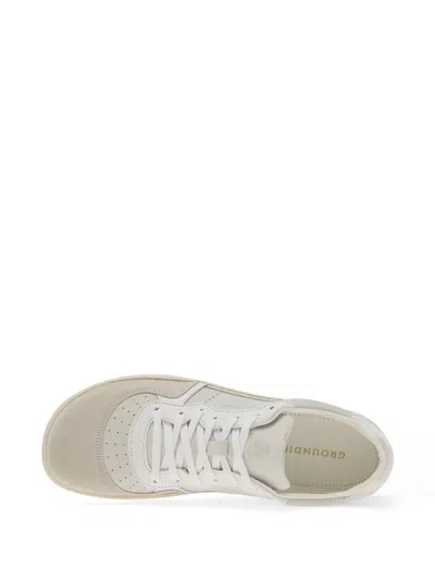 Grounds Perforated Panelled Sneakers In White