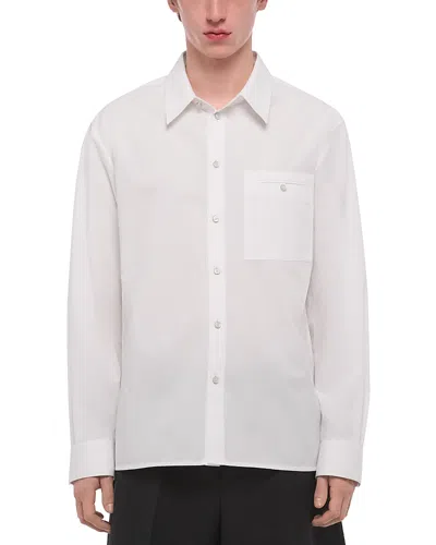 Helmut Lang Relaxed Solid Cotton Button-up Shirt In White