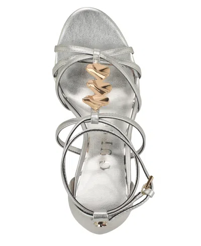 Guess Chaella Ankle Strap Sandal In Silver