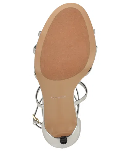 Guess Chaella Ankle Strap Sandal In Silver