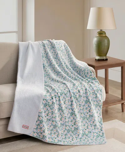Hunter Designer Reversible Plush Throws, 50" X 70" In Blue