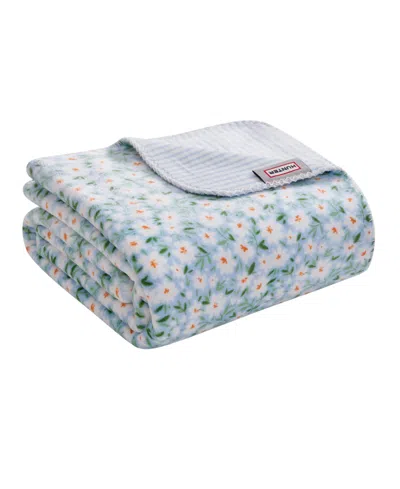 Hunter Designer Reversible Plush Throws, 50" X 70" In Blue