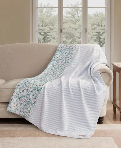 Hunter Designer Reversible Plush Throws, 50" X 70" In Blue