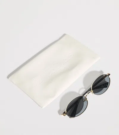 Le Specs Icicle Oval Sunglasses In Gray