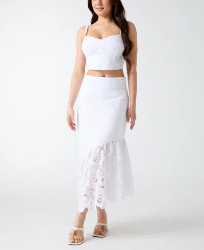 Guess Women's Pull-on Flared Midi Skirt In White