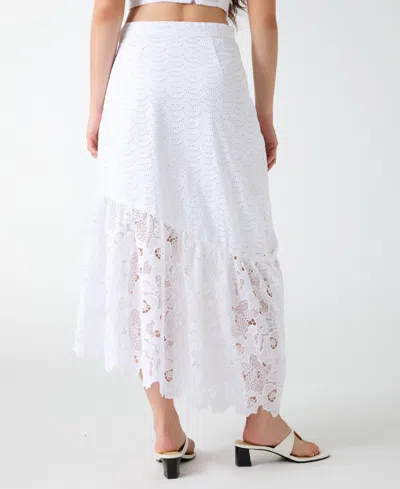 Guess Women's Pull-on Flared Midi Skirt In White