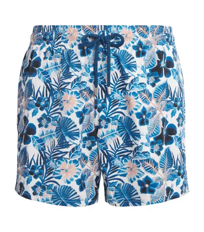 Vilebrequin Moorise Straight-leg Mid-length Printed Recycled Swim Shorts In Blue