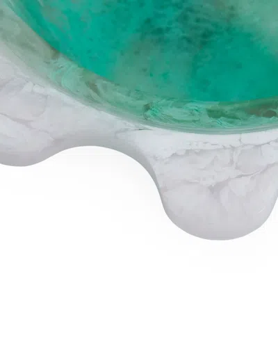 Jonathan Adler Como 100 Oz. Acrylic Ripple Decor Bowl In Green