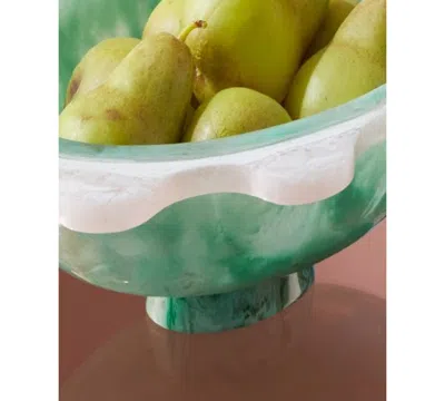 Jonathan Adler Como 100 Oz. Acrylic Ripple Decor Bowl In Green