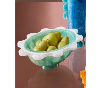 Jonathan Adler Como 100 Oz. Acrylic Ripple Decor Bowl In Green