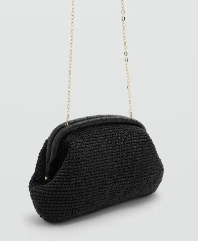 Mango Metallic Frame Clutch In Orange