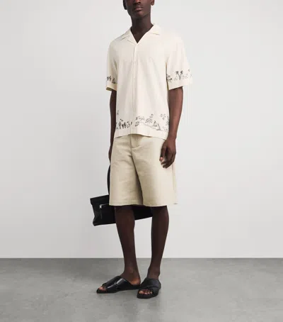 Paul Smith Mens Short Sleeves Regular Fit Shirt With Embroideredy In Neutral