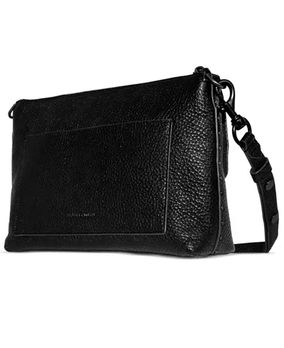 Rebecca Minkoff Darren Small Leather Top Zip Leather Shoulder Bag In Black