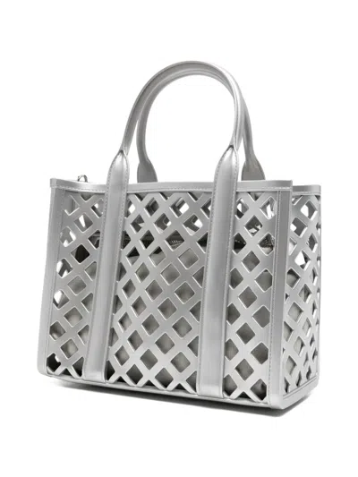 Marc Ellis Flat Plot Tote Bag In Silver