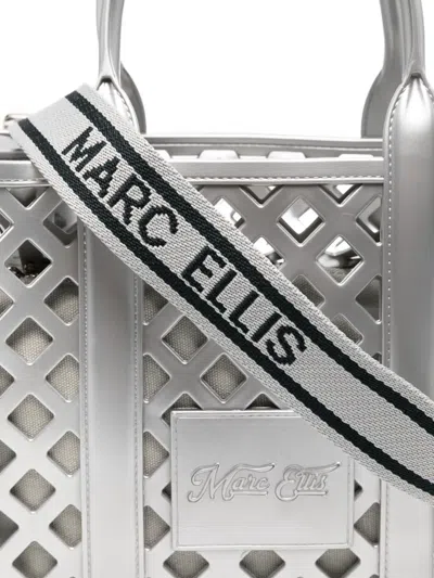 Marc Ellis Flat Plot Tote Bag In Silver