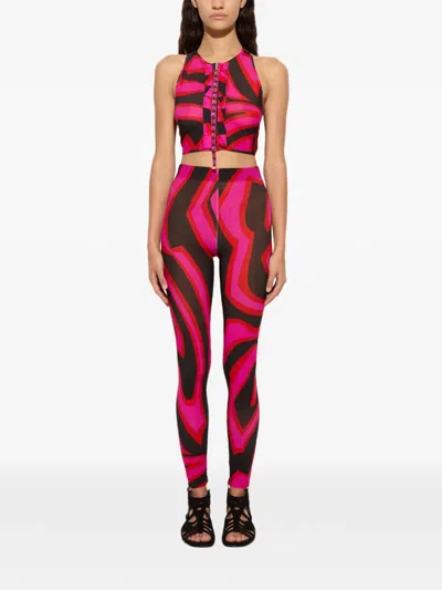 Pucci Labirinto-print Ruffle Sleeveless Top In Multi