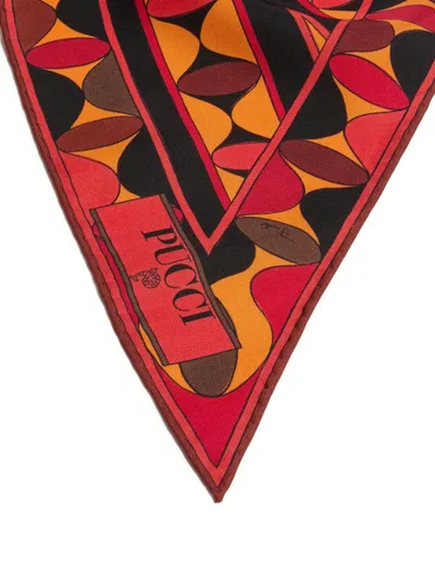 Pucci Manuba-print Silk Triangle Scarf In Multi