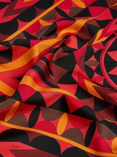 Pucci Manuba-print Silk Triangle Scarf In Multi