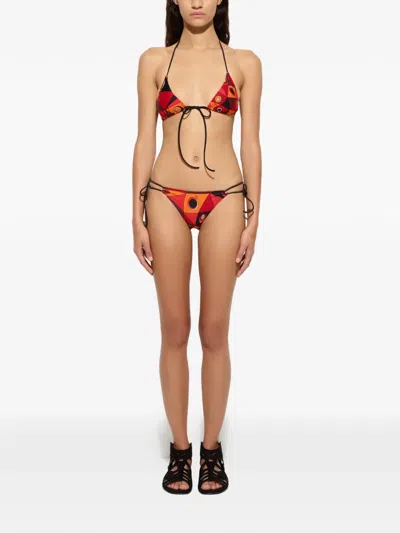 Pucci Printed Adjustable Bikini Swim Trunks In Multi