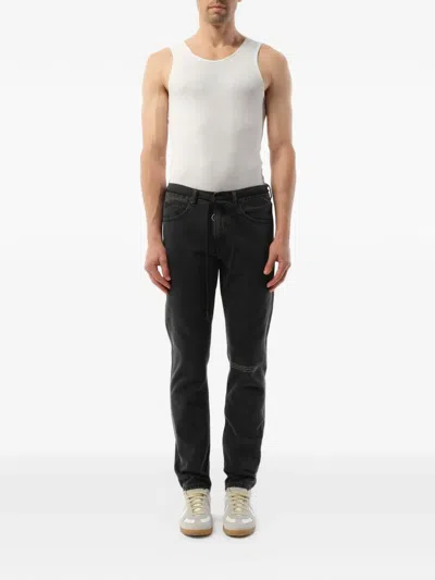 Off-white Hv Drawstring Jeans In Black
