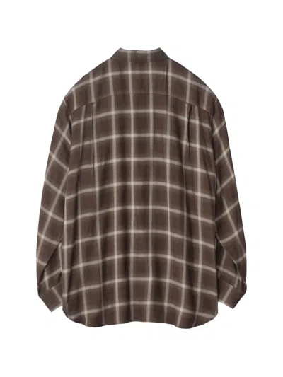 Stein Check-pattern Oversized Shirt In Brown