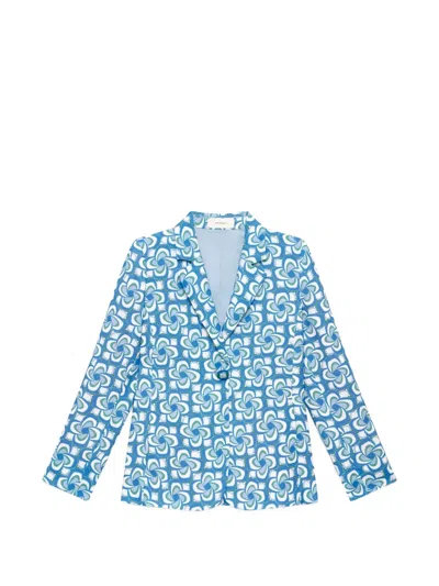 Maliparmi Mouliné Cady Patterned Jacket In Blue