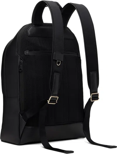 Paul Smith Signature Stripe Leather Backpack In Black