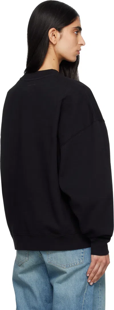Anine Bing Miles Letterman Oversized Sweatshirt In Black