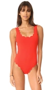 Marysia Palm Springs Scalloped One-piece Swimsuit In Red