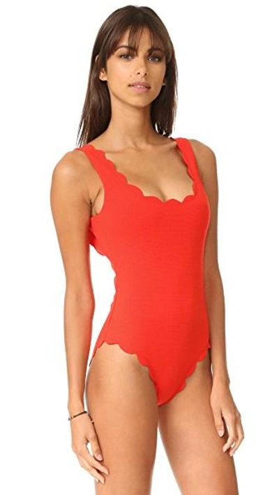 Shop Marysia Palm Springs Maillot In Poppy Red