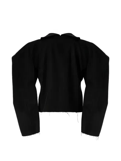 Almaz Structured Raw-edge Blazer In Black