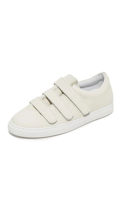 Iro Woman Scratchy Textured-leather Trainers Cream In White