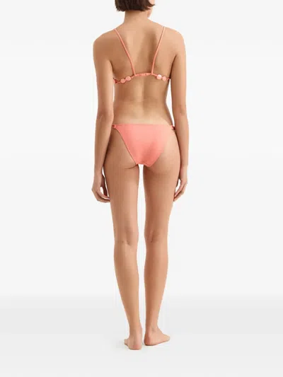 Eres Halter Nylon Alva Triangle Bead Bikini Top In Pink