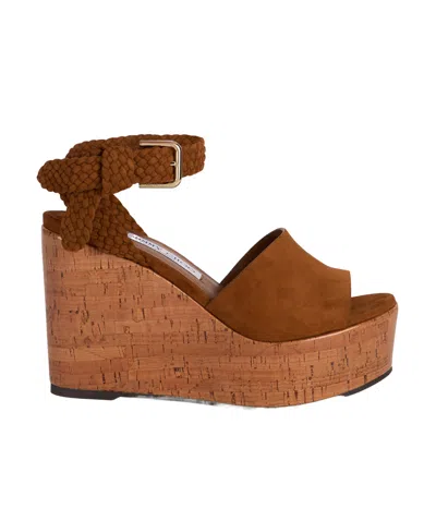 Jimmy Choo Goat Leather Slide Sandals With Soft Lamb Leather Lining In Brown