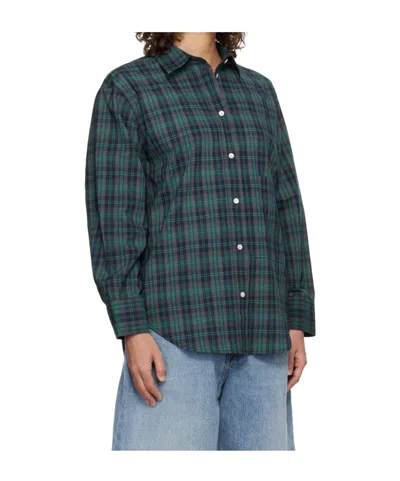 Rohe Checked Oversized Wool-blend Shirt In Green