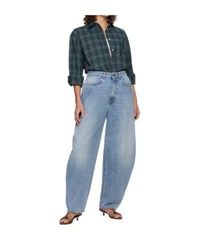 Rohe Checked Oversized Wool-blend Shirt In Green