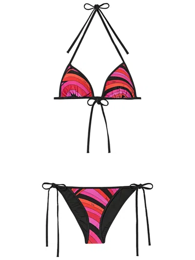 Pucci Iride Graphic Triangle Bikini Set In Multi