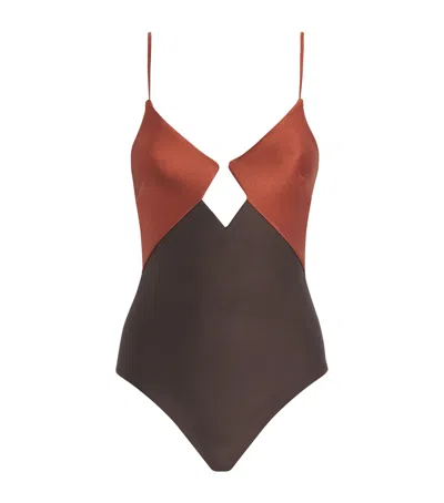 Zimmermann Aster Diamond Wired Swimsuit In Multi