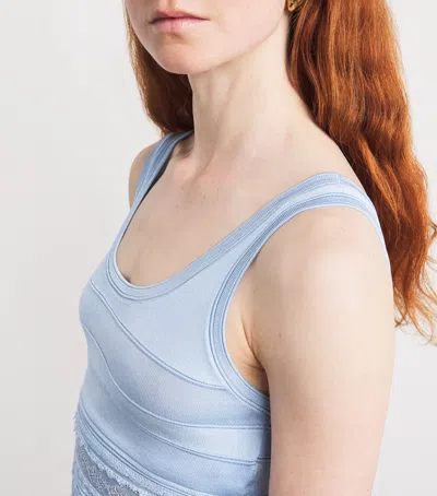 Sandro Paris Pointelle Crop Top In Blue