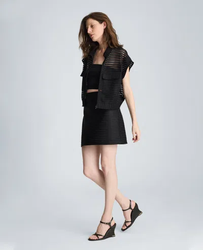 Kenneth Cole Pull On A-line Mini Skirt In Black