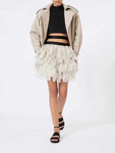 Max Mara Short Double Breasted Duster Coat Belt In Neutral