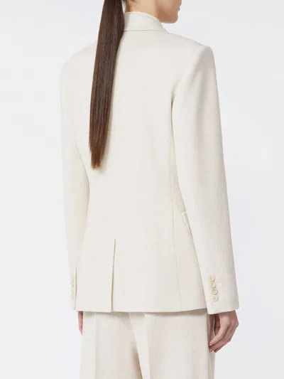 Max Mara Virgin Wool Single-breasted Blazer In White
